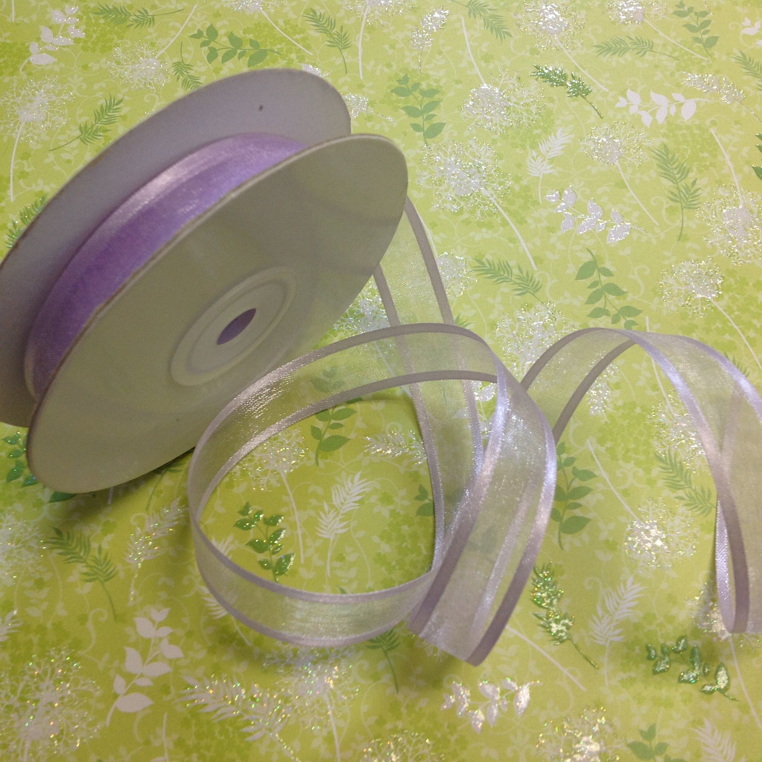 May Arts 5/8" Sheer Organza Satin Edge Ribbon 1yrds - Scrapbook Kyandyland