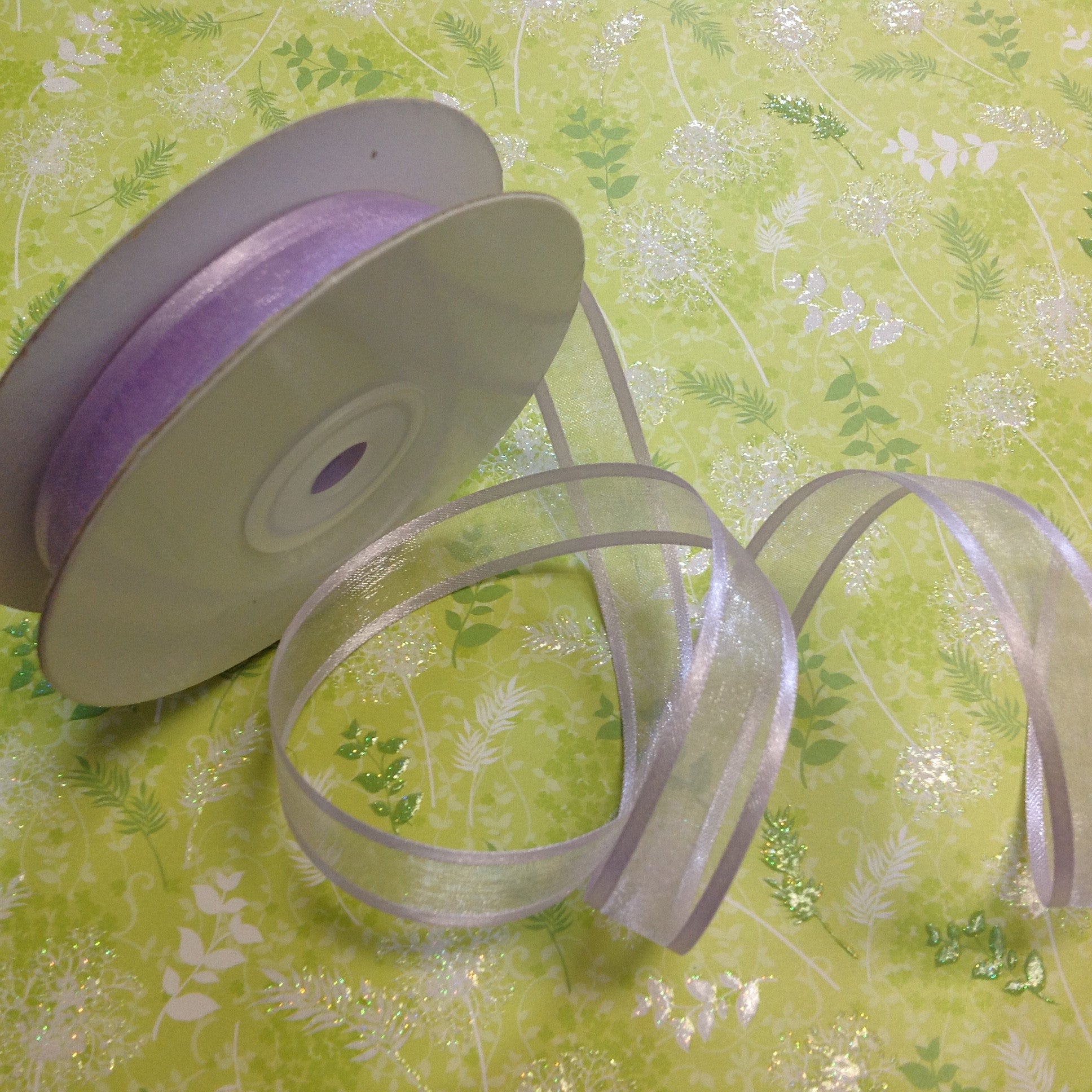 May Arts 5/8" Sheer Organza Satin Edge Ribbon 1yrds - Scrapbook Kyandyland