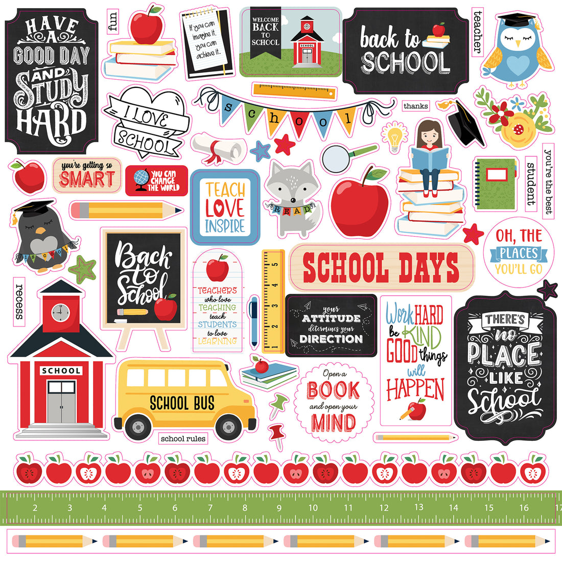 Echo Park SCHOOL RULES 12"X12" Scrapbook Collection Kit