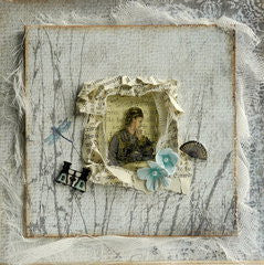 LaBlanche THOUGHTFUL LADY Vintage Mounted Stamp