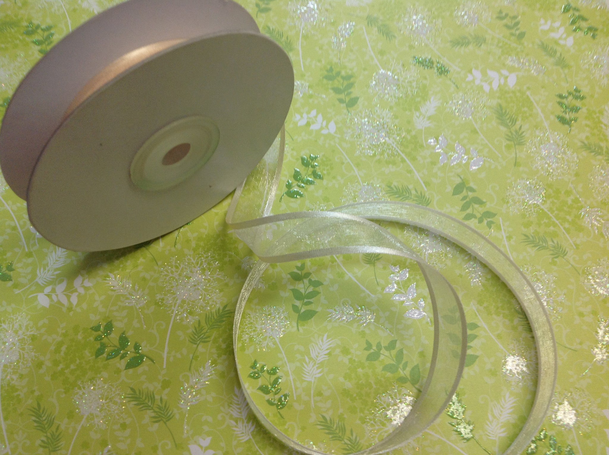 May Arts 5/8" Sheer Organza Satin Edge Ribbon 1yrds - Scrapbook Kyandyland