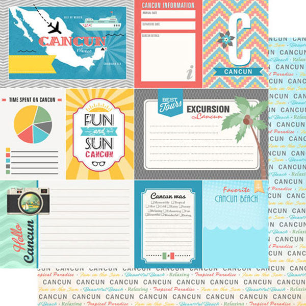 Scrapbook Customs Mexico CANCUN PARADISE 12x12 Scrapbook Paper