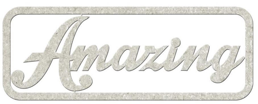 Fabscraps AMAZING Die-Cut Grey Chipboard Word