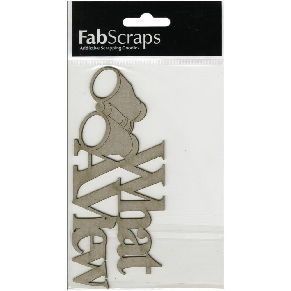 Fabscraps WHAT A VIEW Die-Cut Grey Chipboard Word - Scrapbook Kyandyland