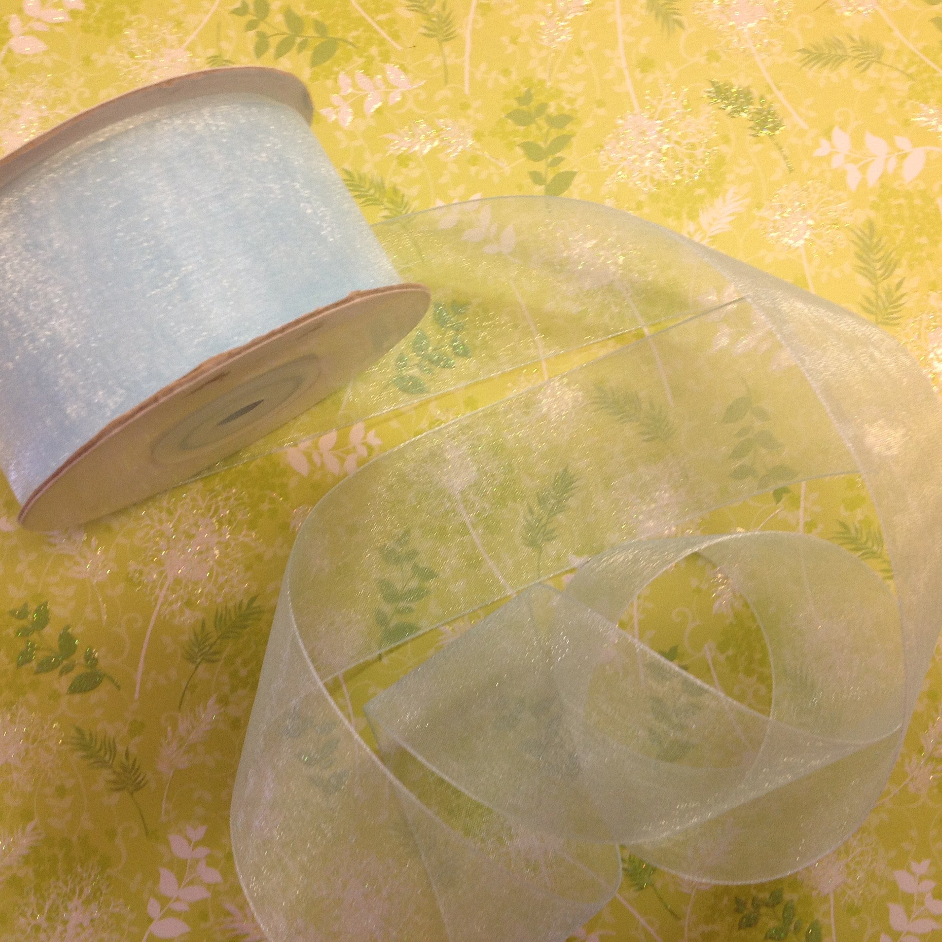 May Arts 1 1/2" Sheer Organza Ribbon 1 yard - Scrapbook Kyandyland