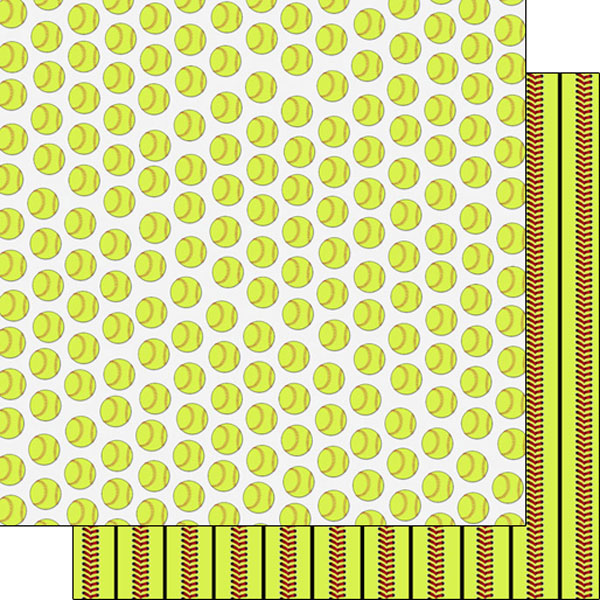 SOFTBALL LIFE Paper Set 12"X12" Scrapbook Paper 12 Sheets ScrapbooksRus