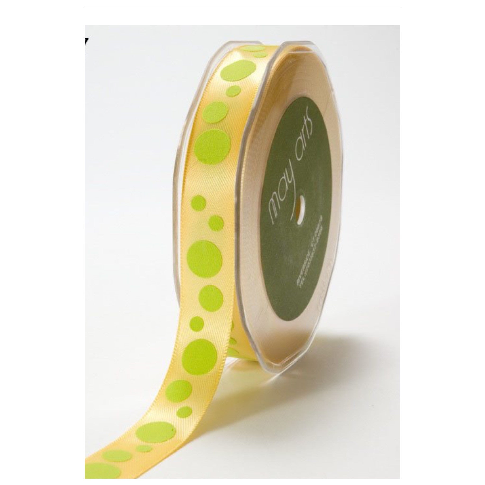 May Arts 5/8" SATIN BUBBLE DOT Ribbon 1 yard