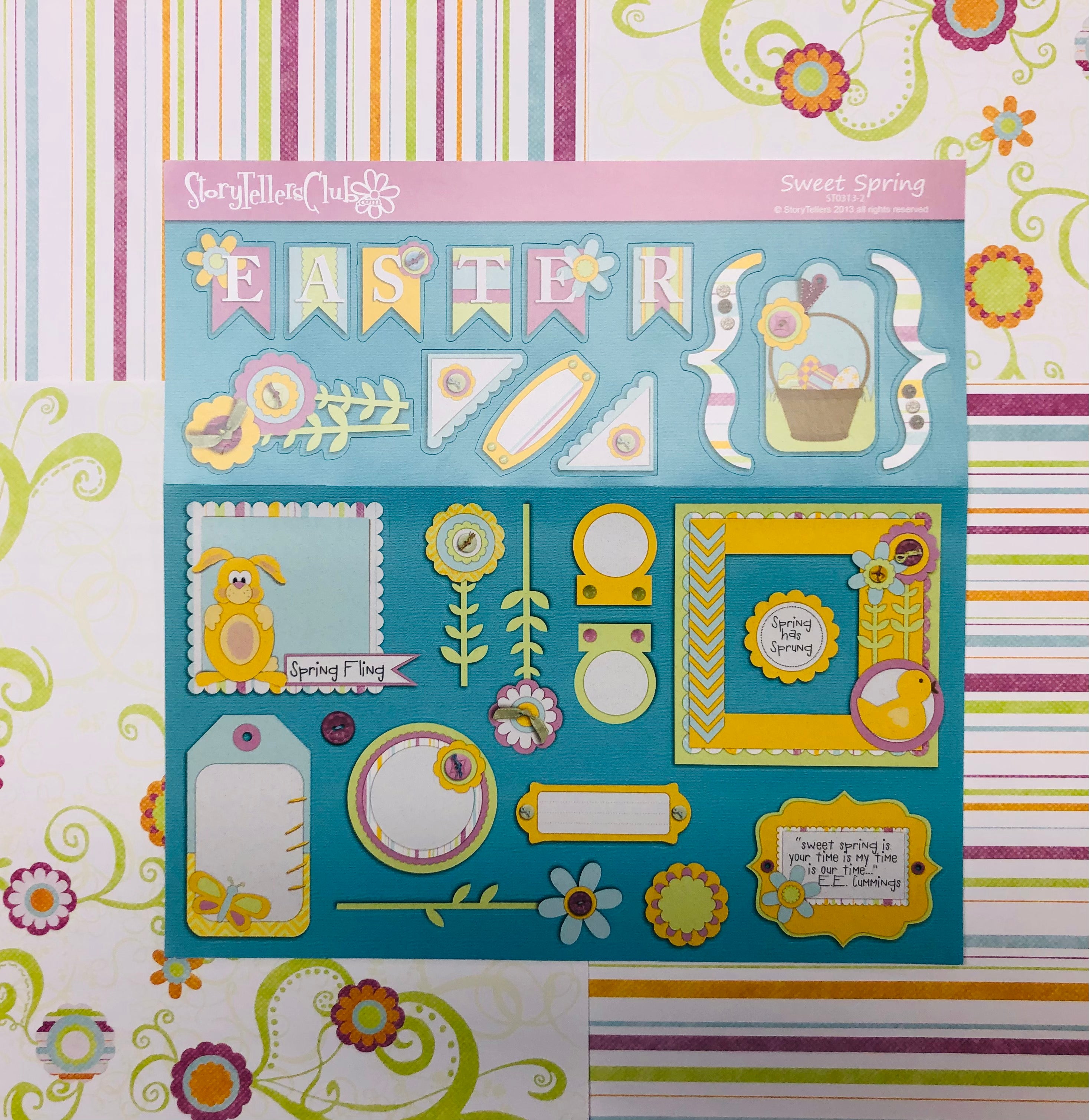 Storytellers SWEET SPRING KIT 12"X12" Scrapbook Paper & DieCuts 46pcr