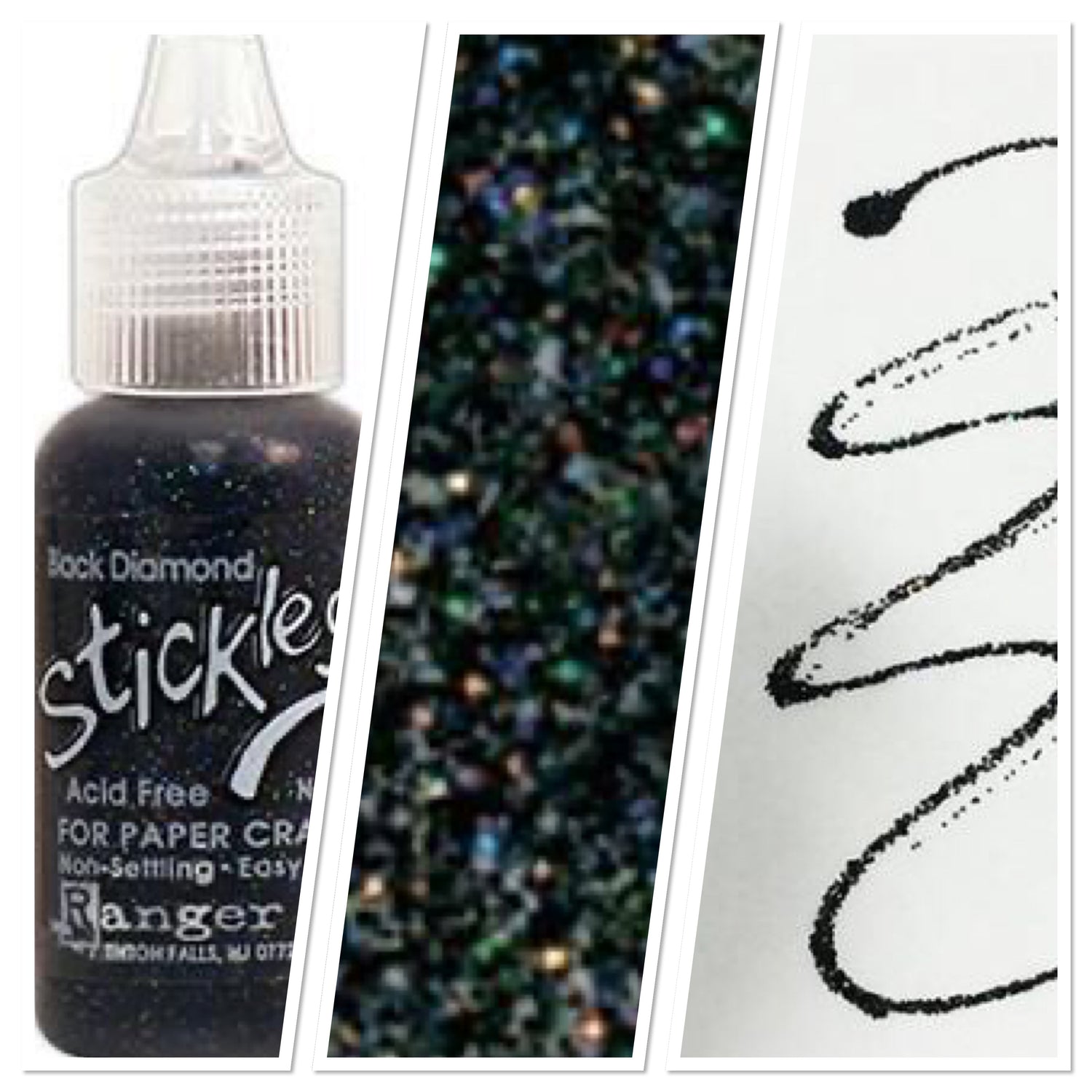 Ranger STICKLES NEUTRALS .5oz Glitter Glue Scrapbooksrus BLACK DIAMOND