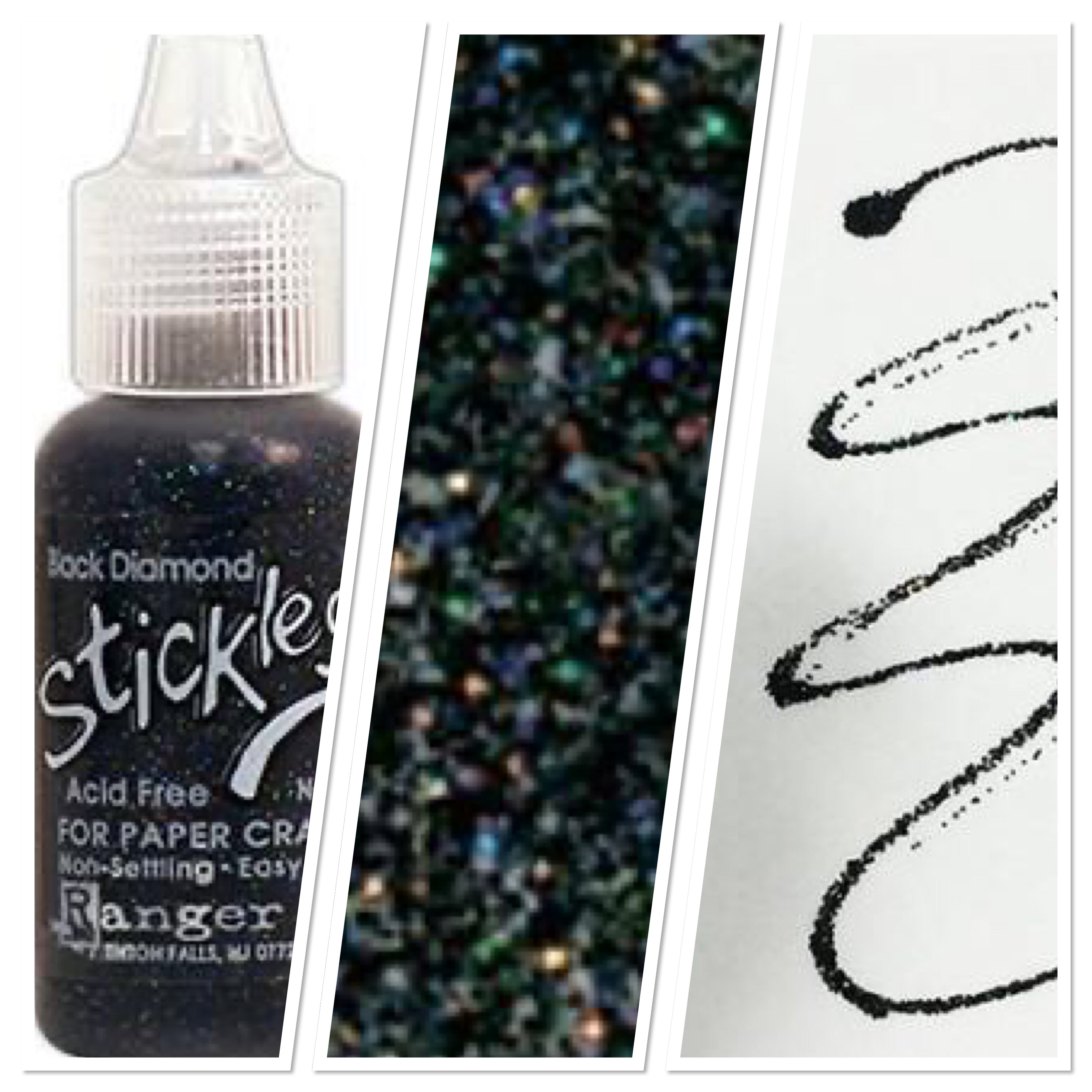 Ranger STICKLES NEUTRALS .5oz Glitter Glue Scrapbooksrus BLACK DIAMOND