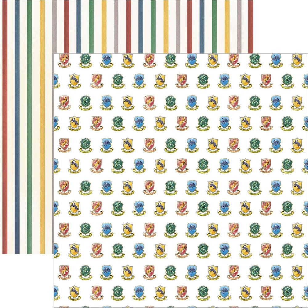 Paper House Harry Potter WATERCOLOR HOUSE Crests 12"X12" Scrapbook Sheet Scrapbookrus