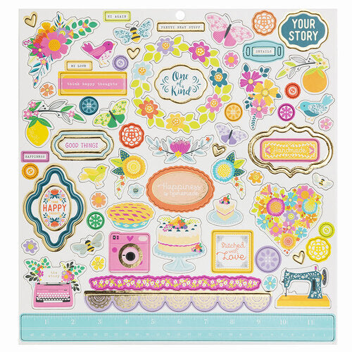 Paige Evans SPLENDID CHIPBOARD 12"X12" Scrapbook Stickers