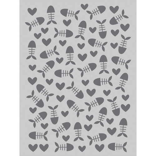 Simple Stories FISH BONES Stencil 6"X 8"