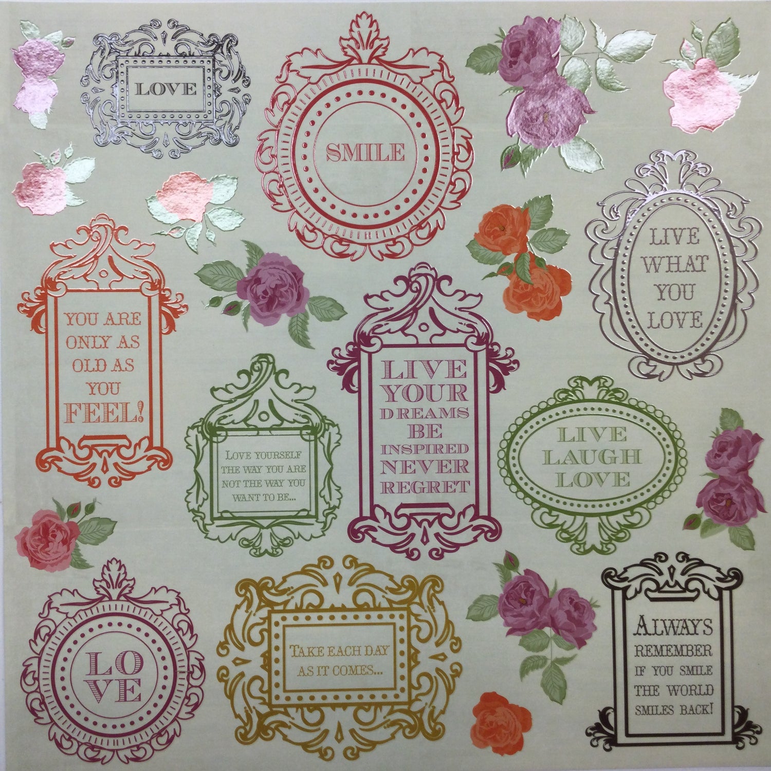 Kaisercraft Flora Delight FRAME IT 12"X12" Gloss Paper