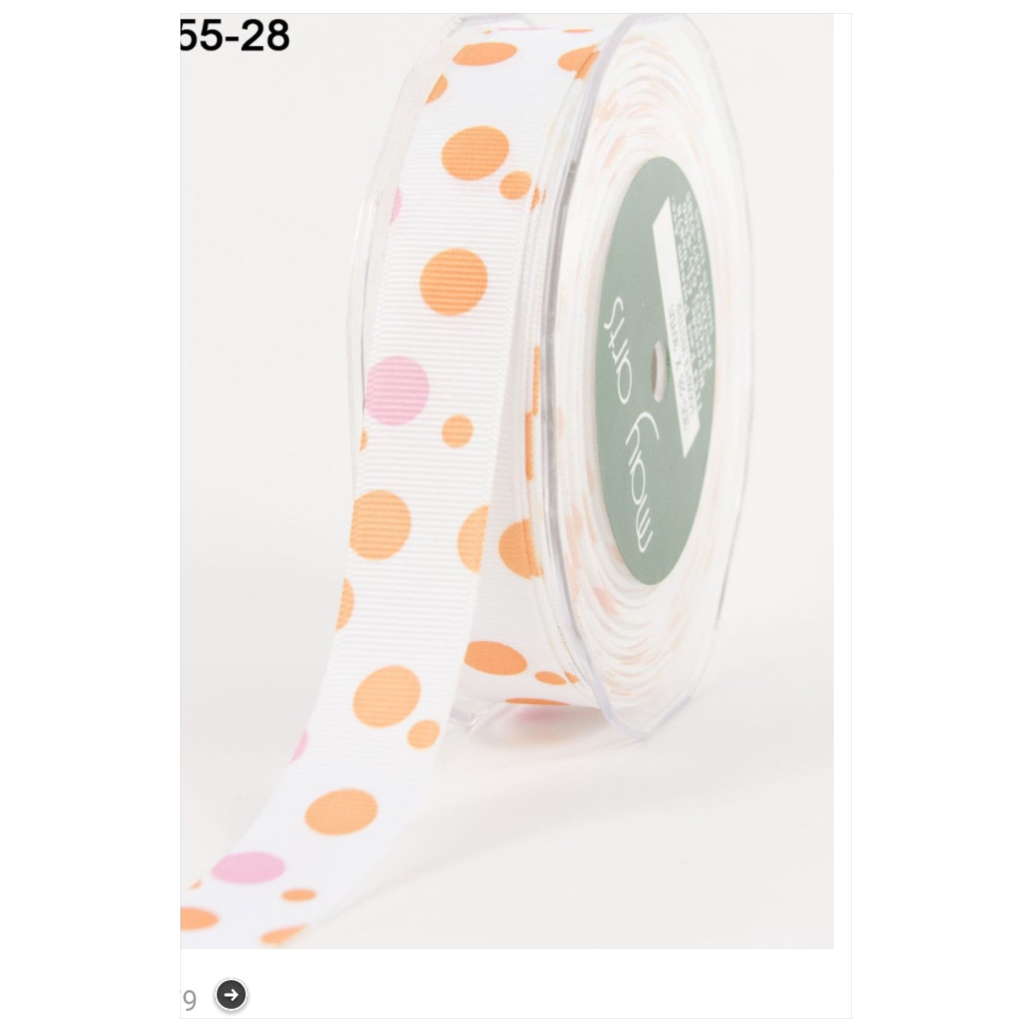 May Arts 7/8" Grosgrain Bubble Dot Ribbon 1 yard