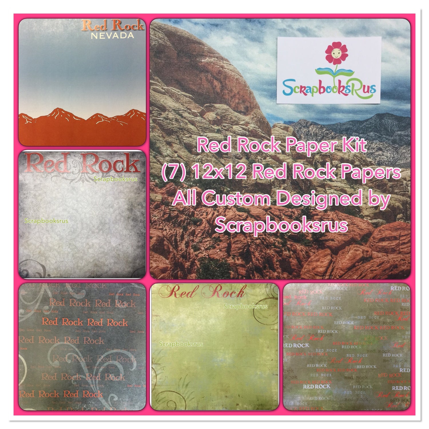 RED ROCK KIT 12"X12" Travel Las Vegas Scrapbook Paper