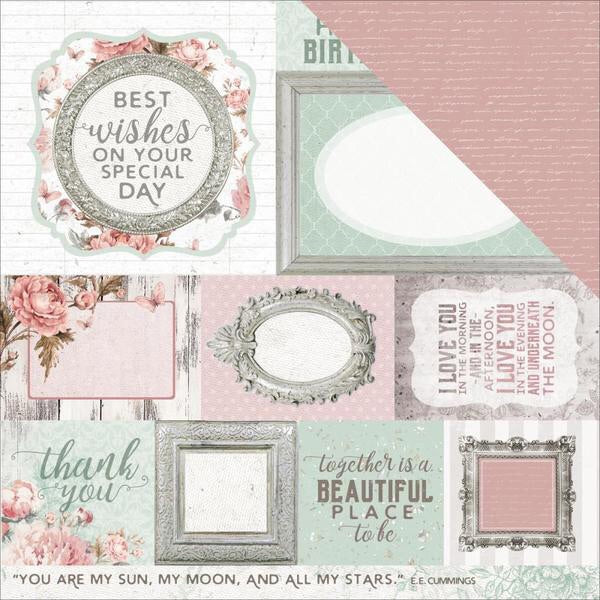 Kaisercraft Sage And Grace THOUGHTS 12"X12" Scrapbook Sheet Scrapbooksrus