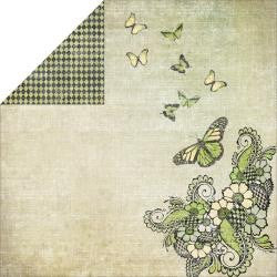 FabScraps Retro FANTASY BUTTERFLY 12"X12" Cardstock Paper Sheet - Scrapbook Kyandyland