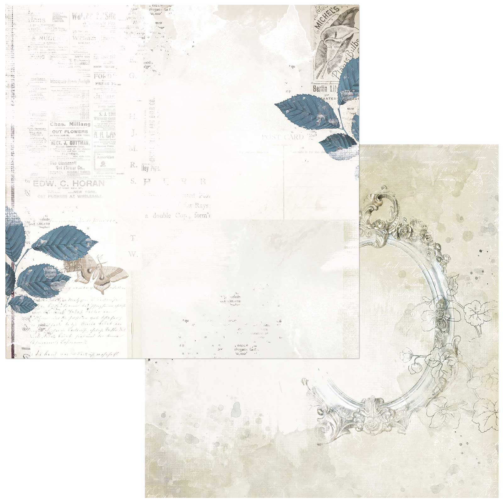 49 and Market Vintage Artistry SERENITY 12”X12” Scrapbook Collection Kit