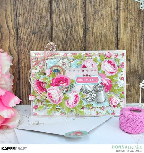 Kaisercraft Miss Betty Collection SEWN 12"X12" Scrapbook Sheet Scrapbooksrus