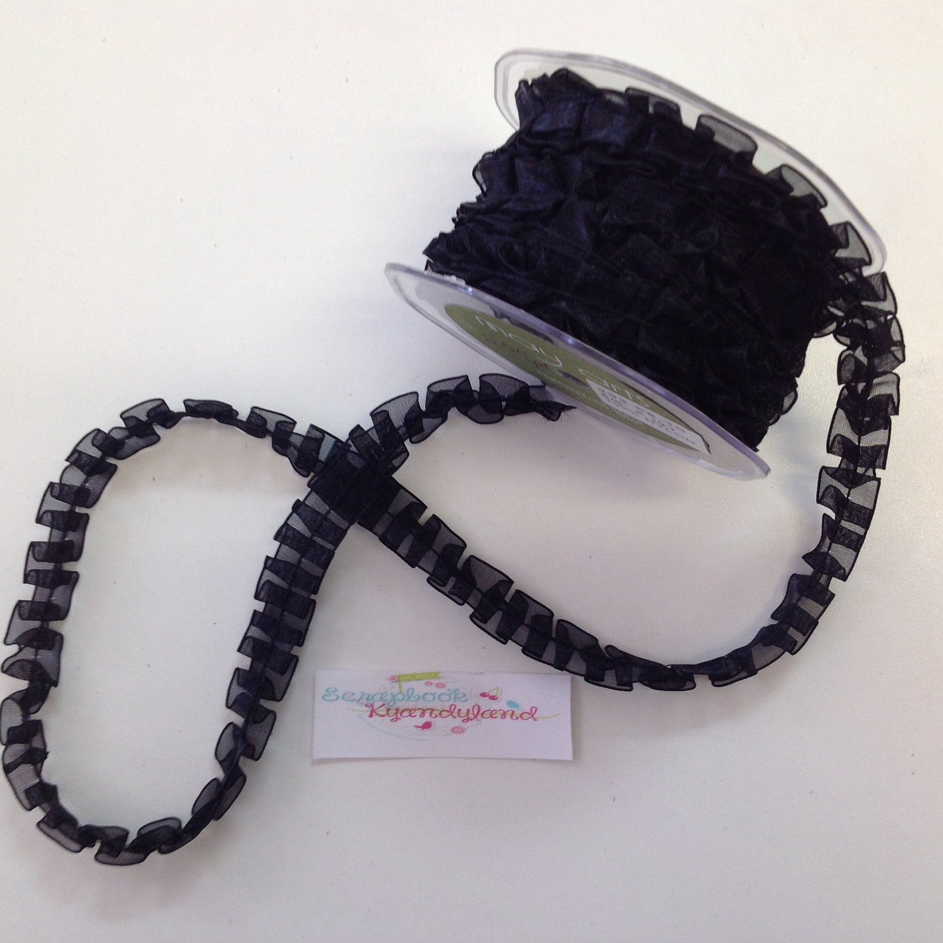 May Arts 1/2" SHEER PLEATED RIBBON Trim 1 yard Scrapbooksrus Scrapbook Store