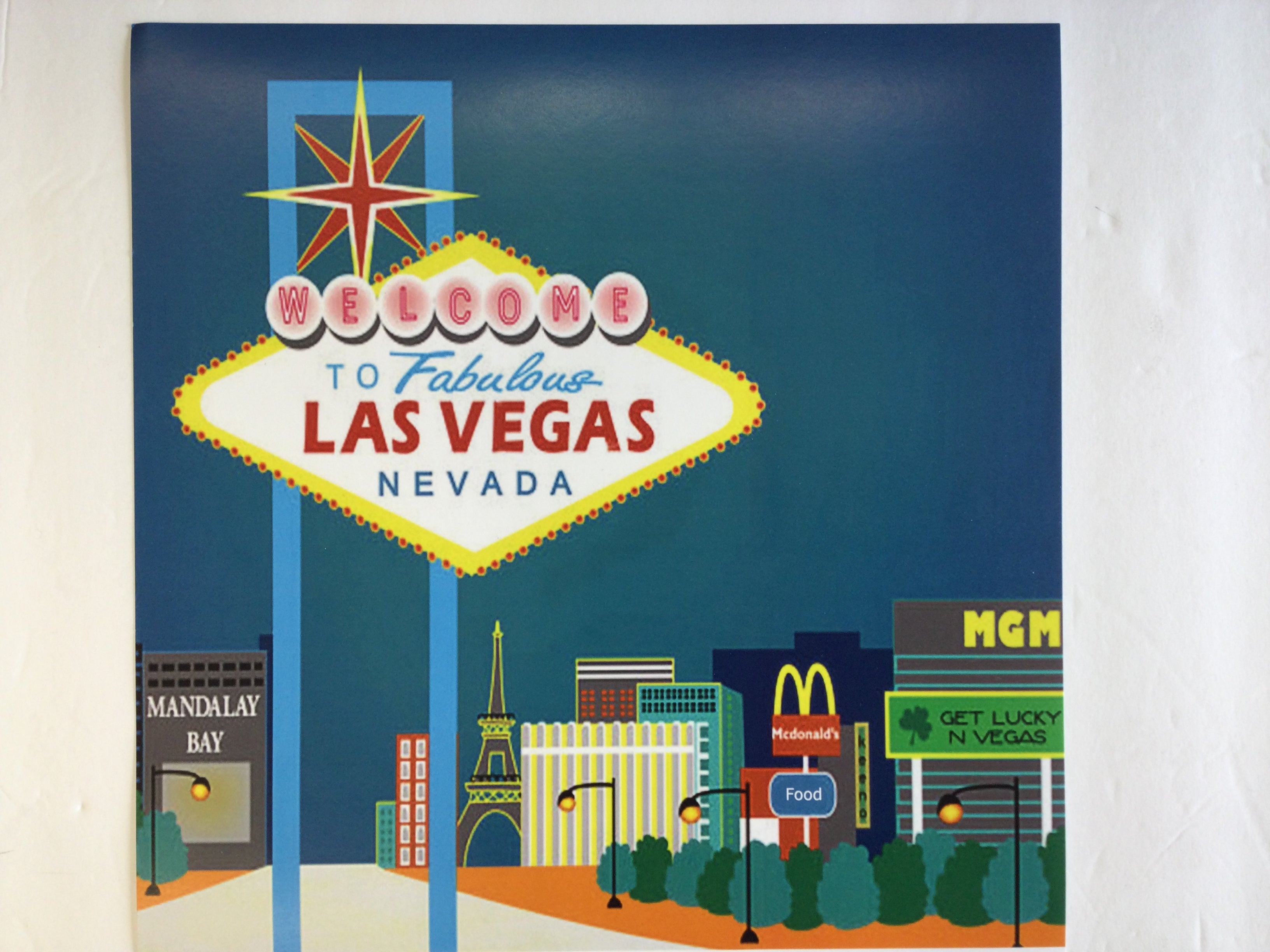 LAS VEGAS BILLBOARDS 12x12 Scrapbook Paper