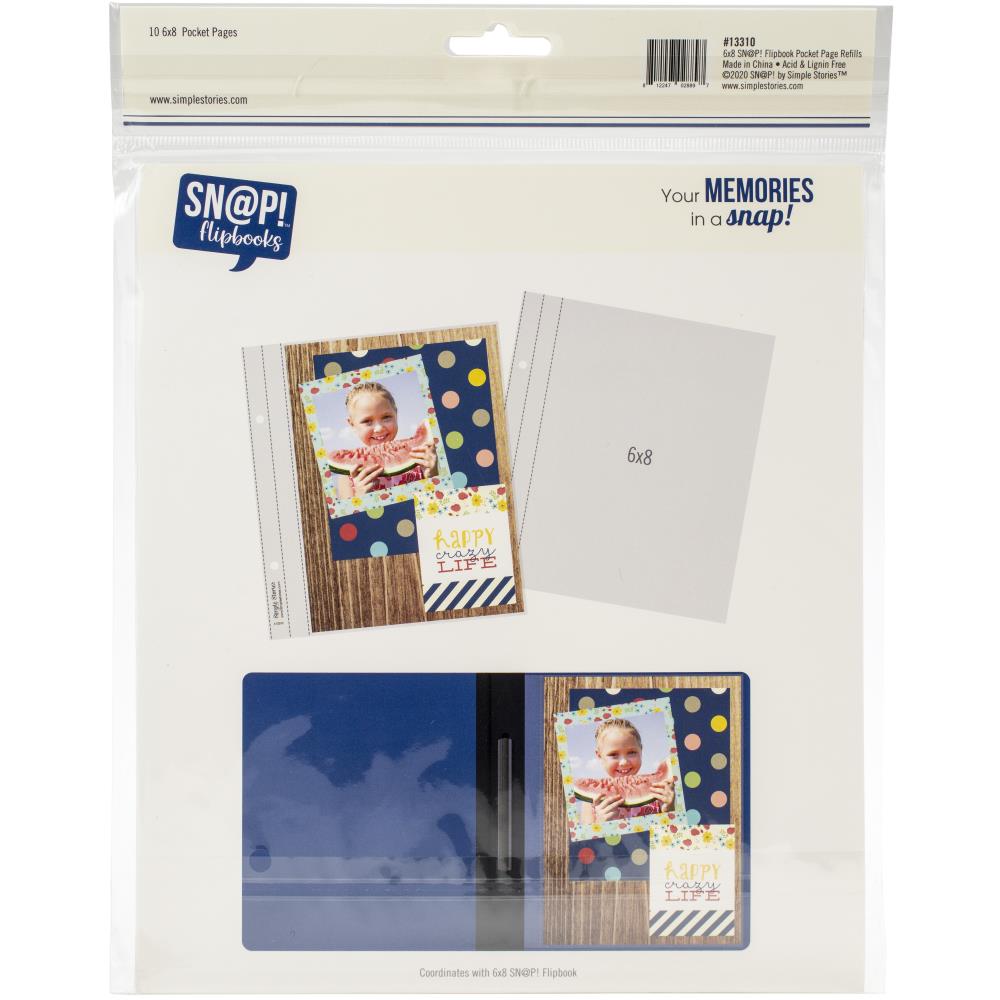 Simple Stories 6X8 SN@P Flipbook Pocket Page Refills 10pc