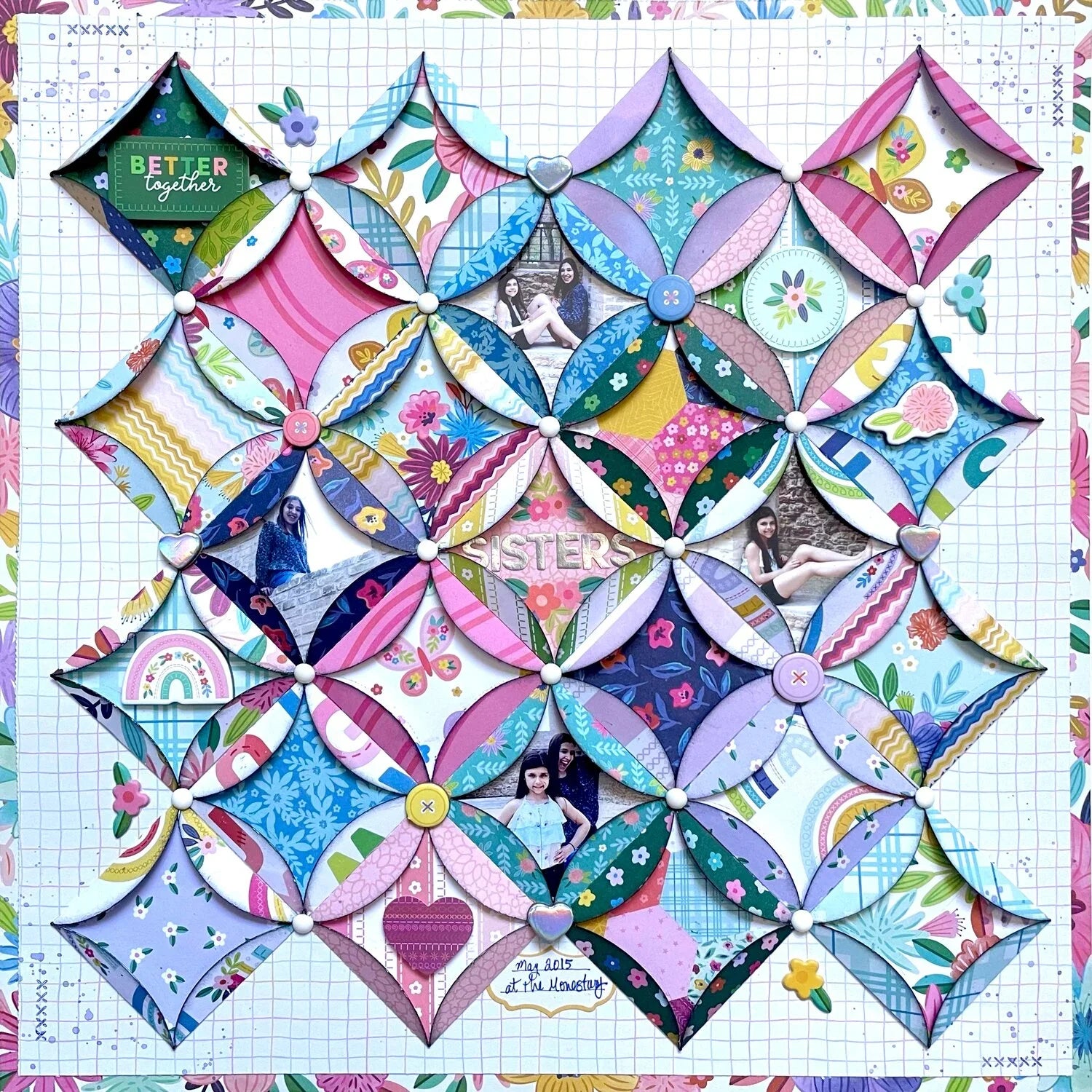 Paige Evans BLOOMING WILD 3 PLAID 12"X12" Scrapbook Paper