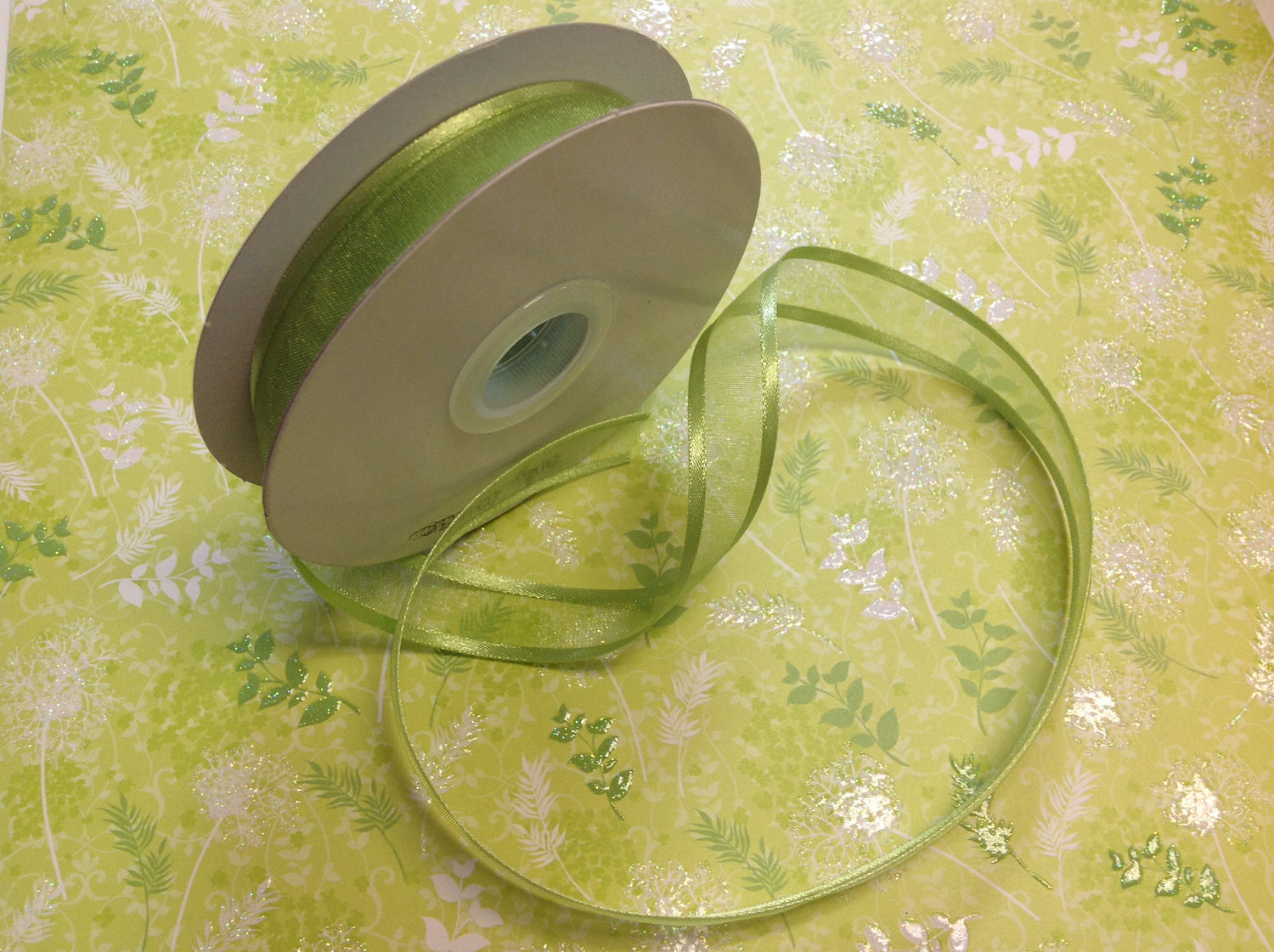 May Arts 5/8" Sheer Organza Satin Edge Ribbon 1yrds - Scrapbook Kyandyland