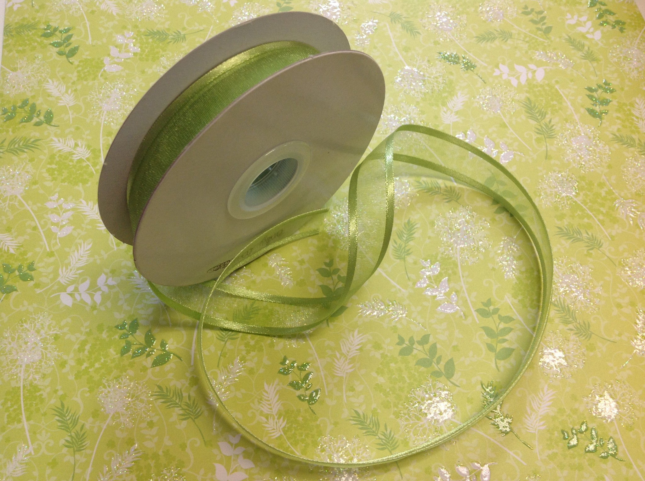 May Arts 5/8" Sheer Organza Satin Edge Ribbon 1yrds - Scrapbook Kyandyland