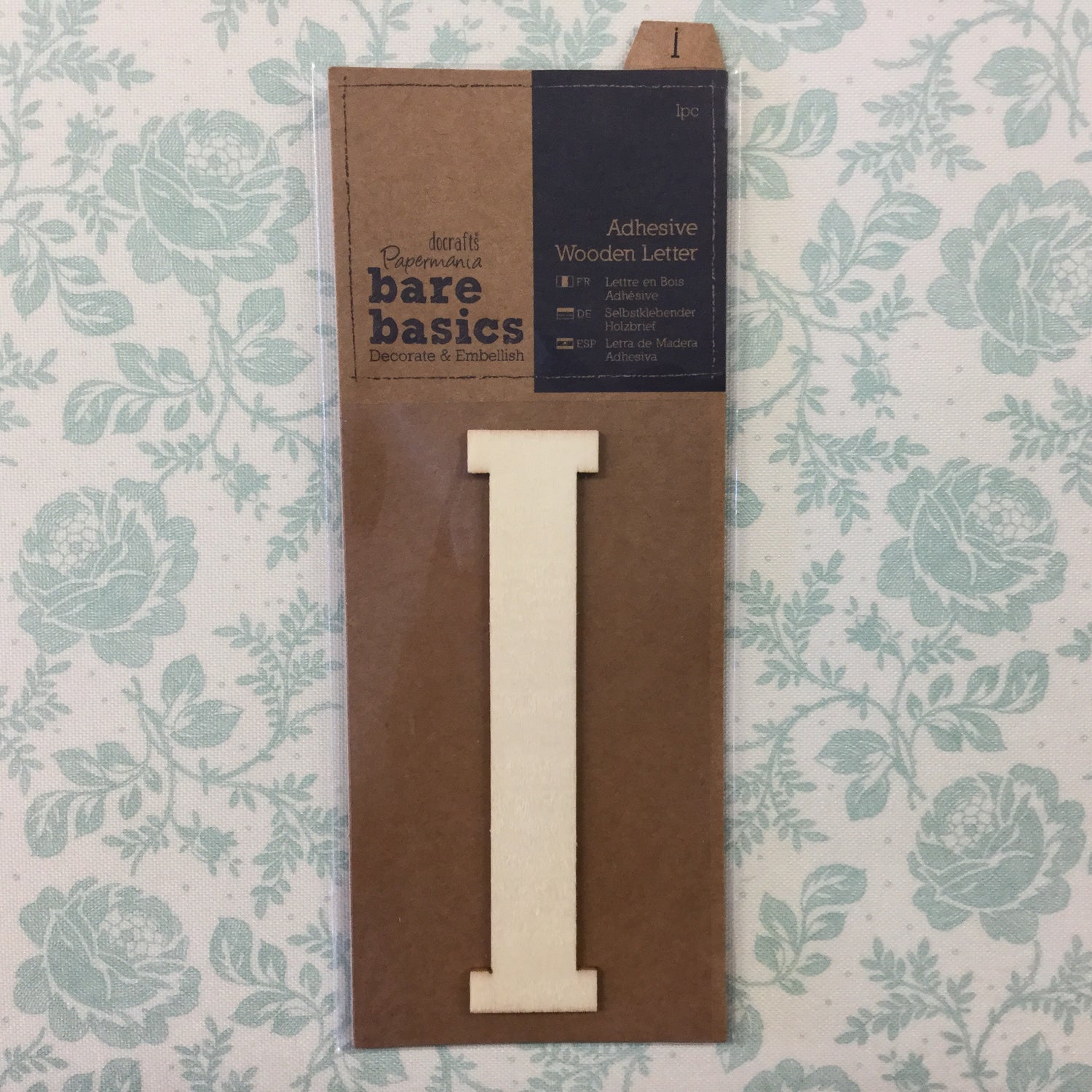 Scrapbooksrus Papermania Bare Basics Wooden Adhesive LETTER I Wood Scrapbooksrus