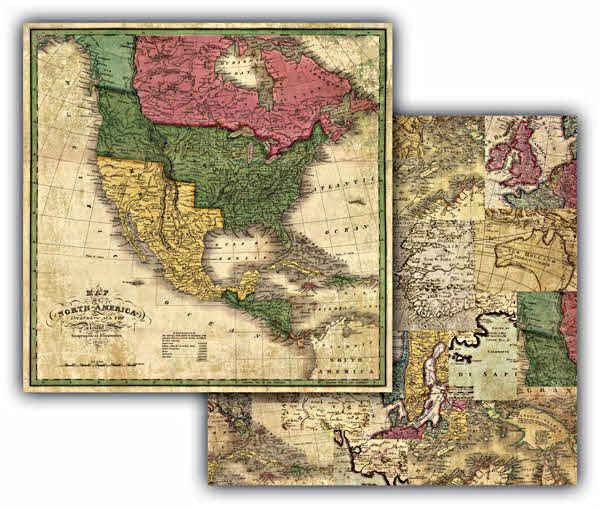 7 gypsies GLOBAL COLLECTION 12"X12" Scrapbook Paper 1 Sheet - Scrapbook Kyandyland