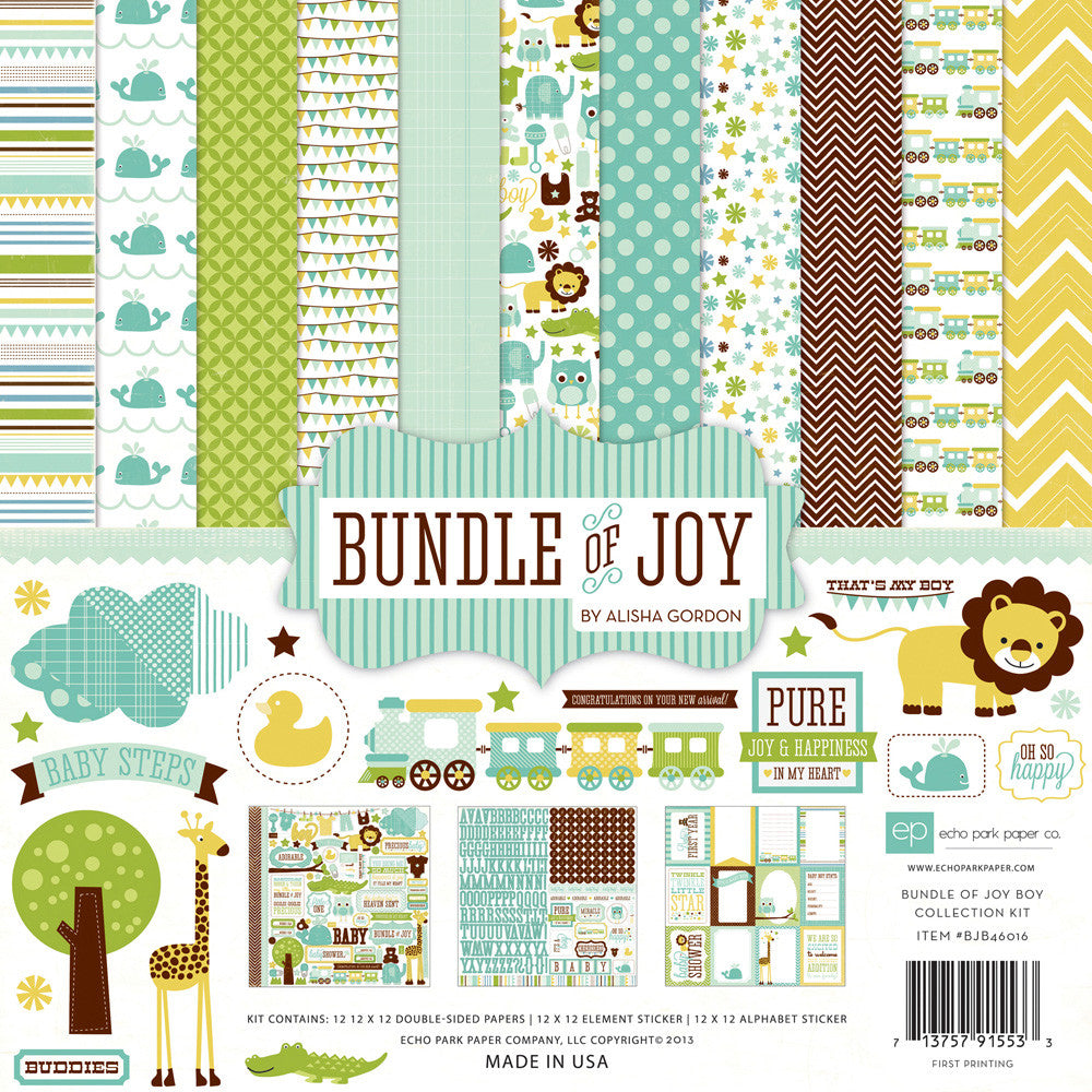 Echo Park Bundle Of Joy BABY BOY 12"X12" Kit