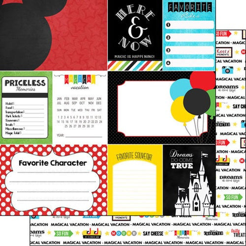 Disney MAGICAL ADVENTURE JOURNAL DS 12"X12" Scrapbook Paper - Scrapbook Kyandyland
