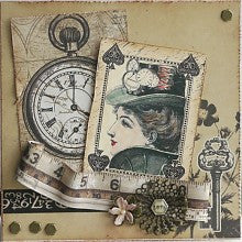 LaBlanche FLORAL CLOCK 3"X4" Silicon Mounted Stamp