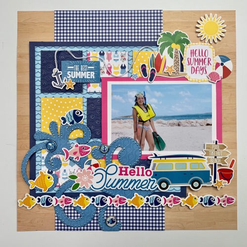 Echo Park SUMMER PARTY 12"X12" 14pc Scrapbook Kit Scrapbooksrus