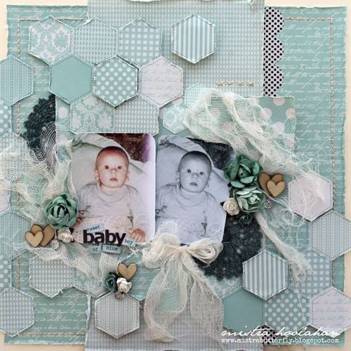 Kaisercraft Pitter Patter TINY BUNDLE Scrapbook Baby Paper 12"x12"