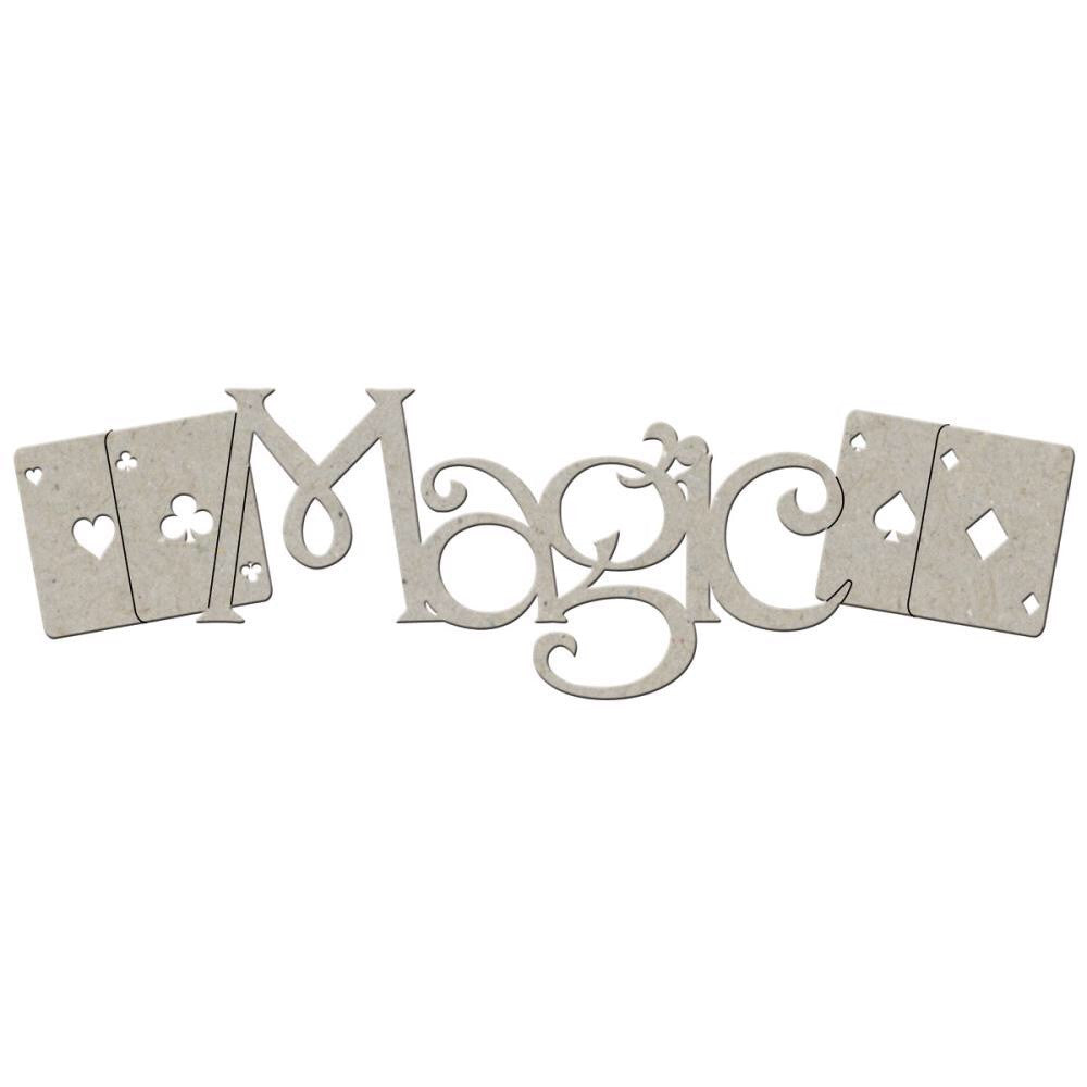 Fabscraps MAGIC Die-Cut Grey Chipboard Word - Scrapbook Kyandyland