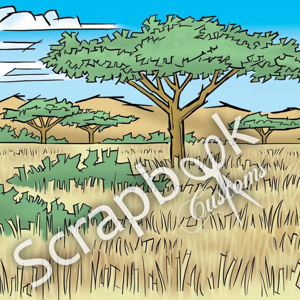 Barn Buddies SAVANNA PRINT RIGHT 12"X12" Scrapbook Customs Paper