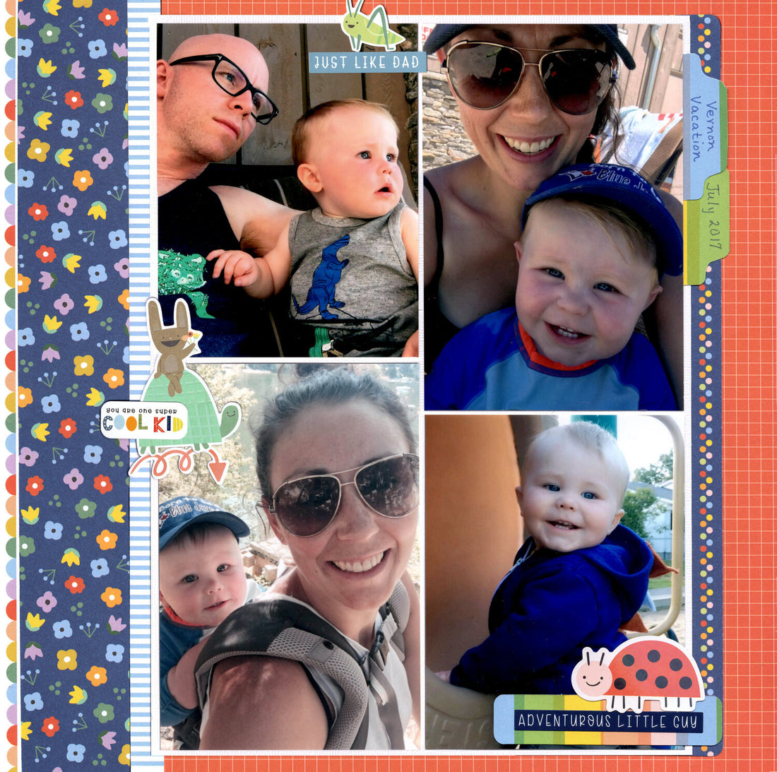 Pebbles Kid At Heart GET YOUR HAPPY ON 12"X12" Scrapbook Paper