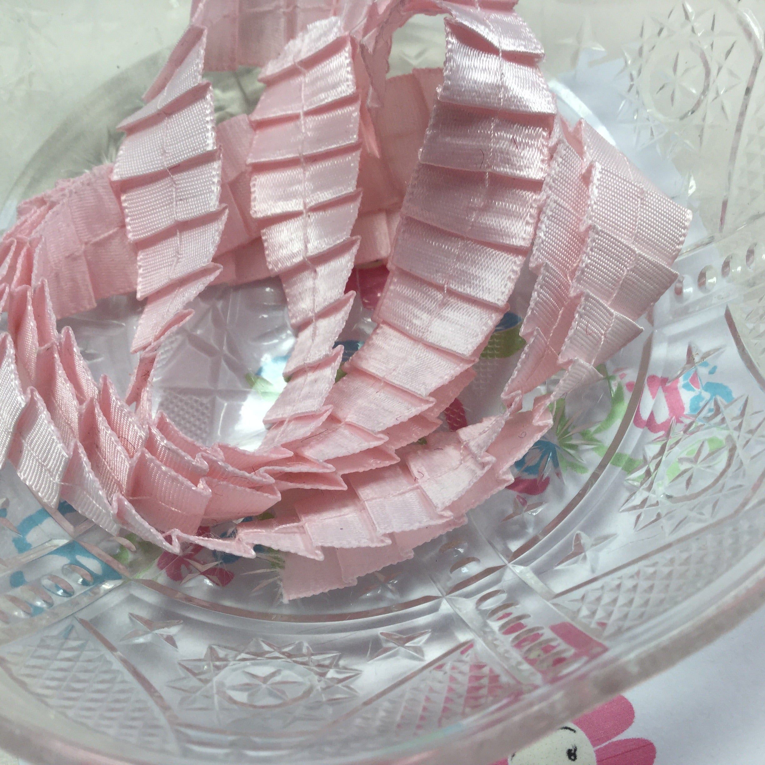 May Arts 5/8" SATIN PLEATED RIBBON 1 yard yd Scrapbooksrus Las Vegas