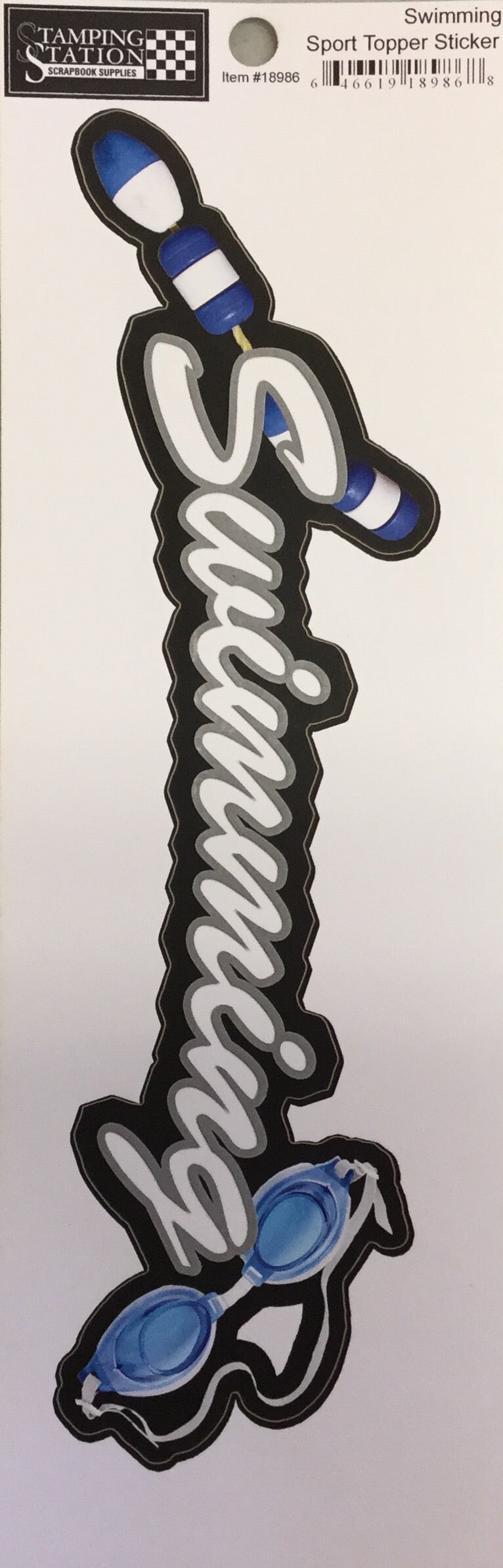 Stamping Station SWIMMING Sport Topper Sticker 3”x10” 1pc Scrapbooksrus