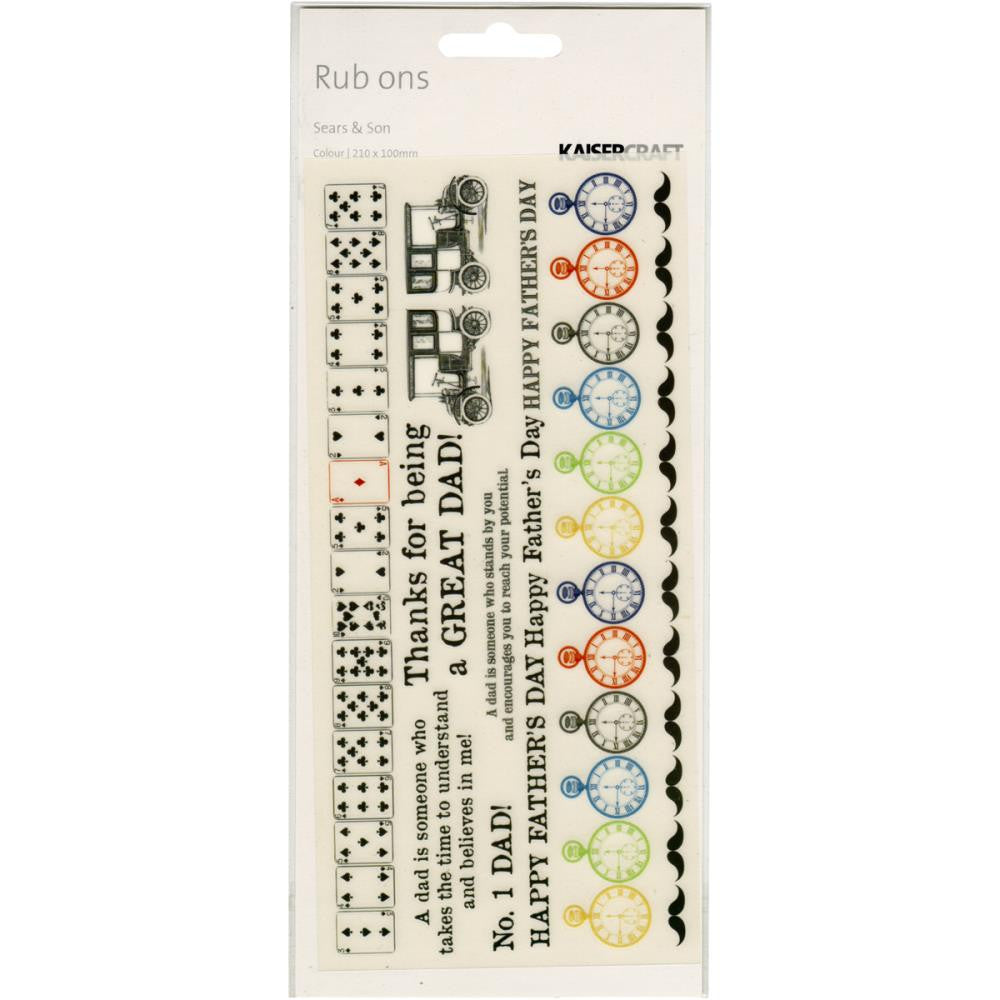 Kaisercraft SEARS & SON Collection Rub Ons 9pc - Scrapbooksrus