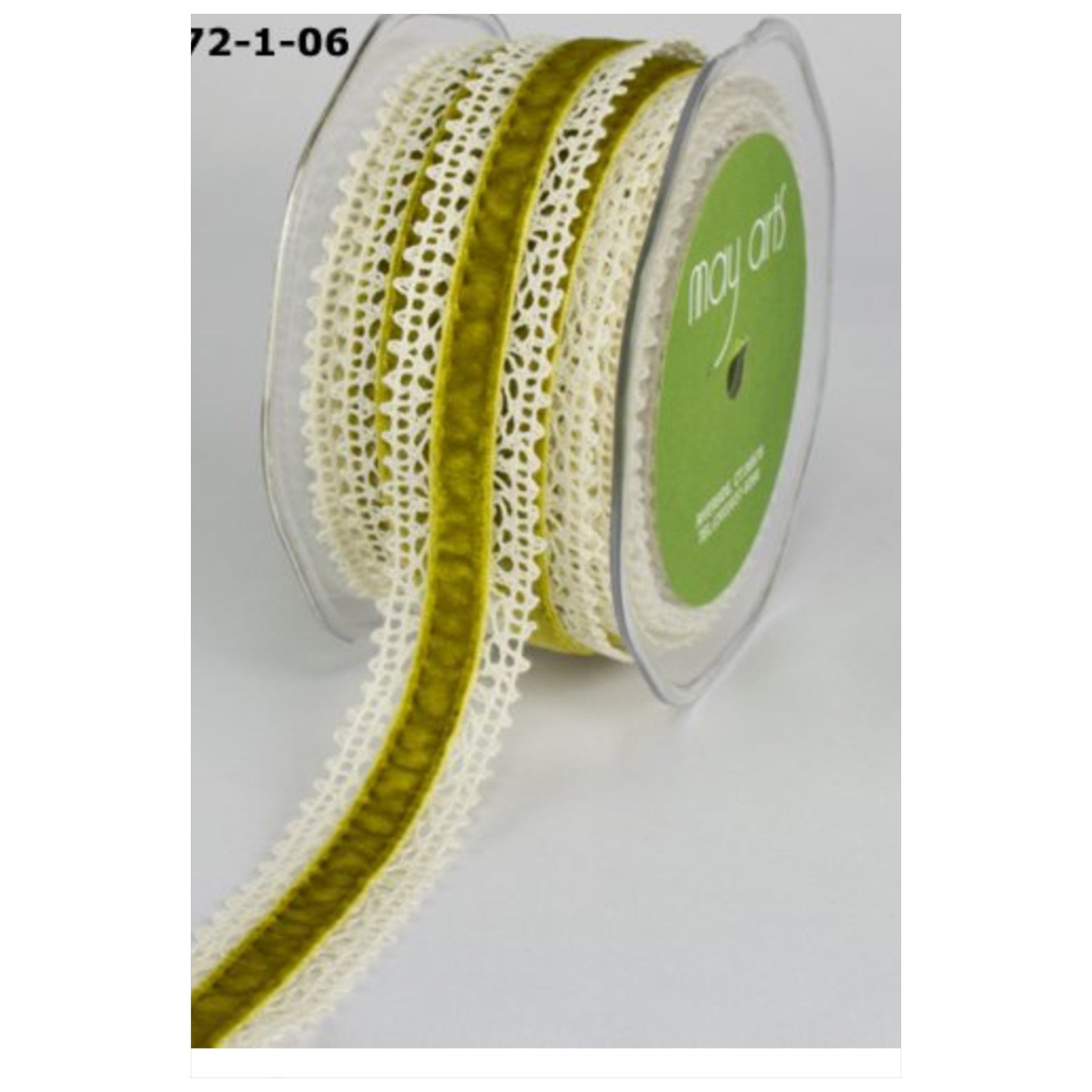 May Arts 1" Crochet Velvet Center Ribbon 1 yard