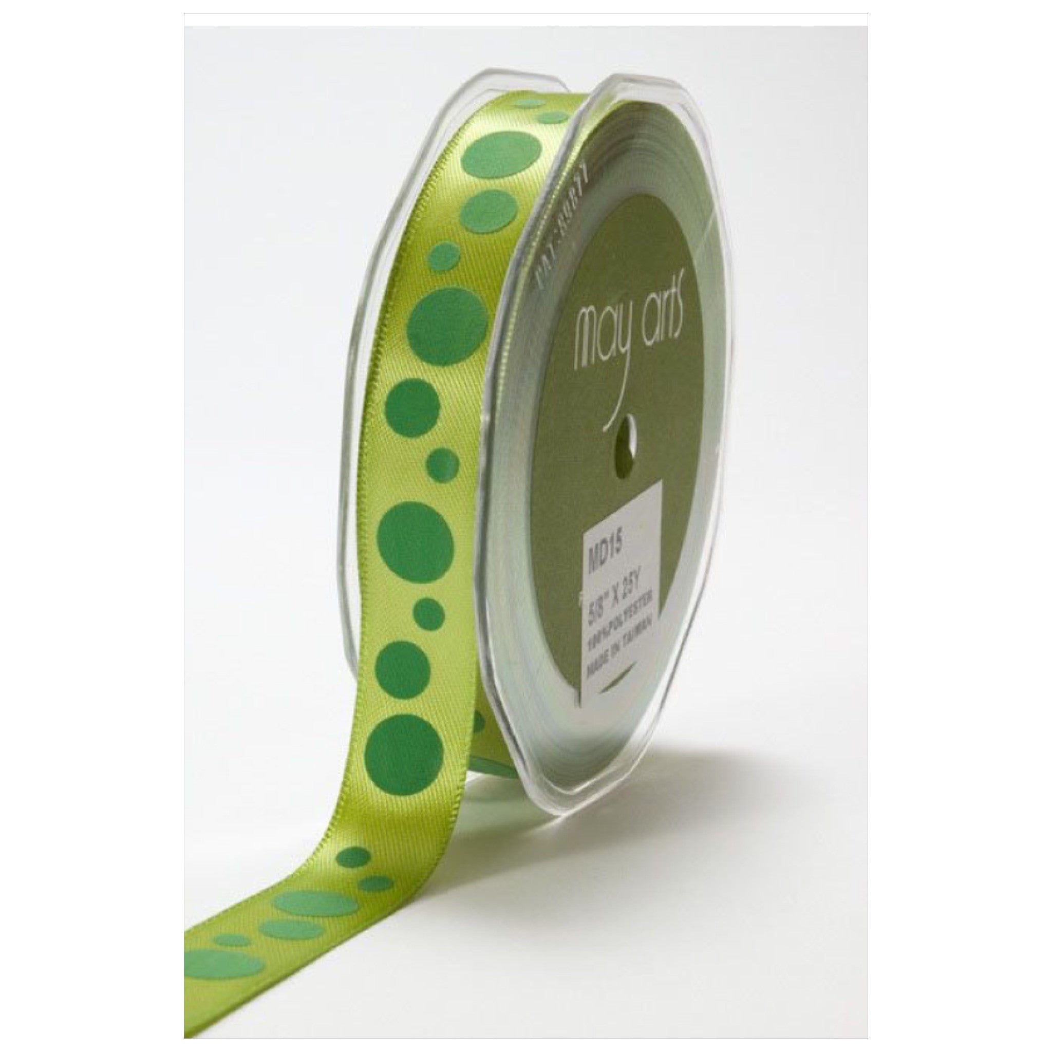 May Arts 5/8" SATIN BUBBLE DOT Ribbon 1 yard