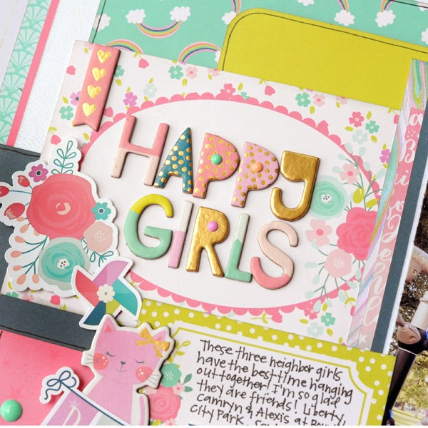 Echo Park 6"x12" IMAGINE THAT GIRL Chipboard  Phrases 23pc Scrapbooksrus