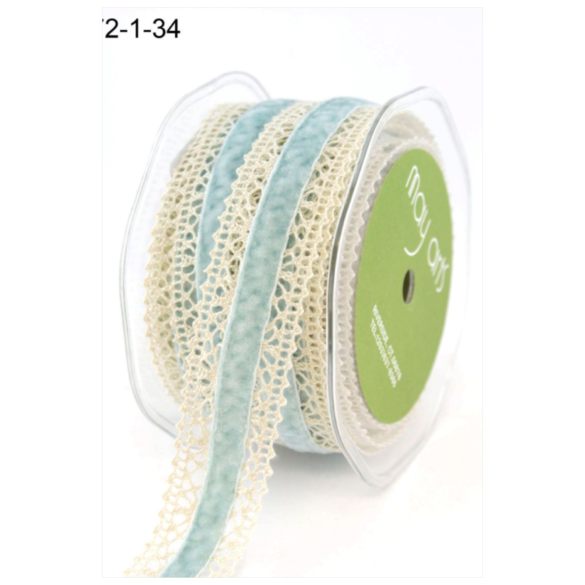 May Arts 1" Crochet Velvet Center Ribbon 1 yard