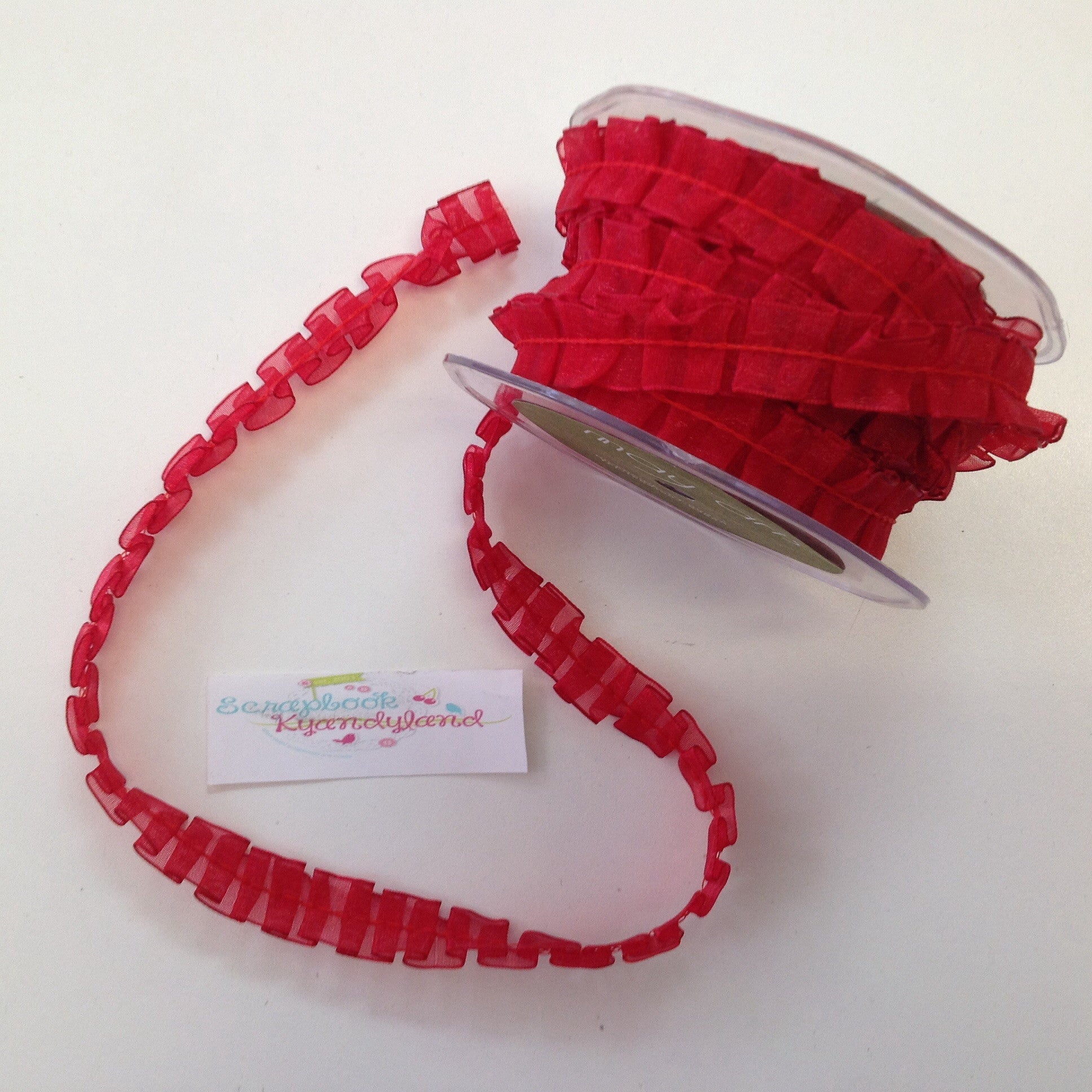 May Arts 1/2" SHEER PLEATED RIBBON Trim 1 yard Scrapbooksrus Scrapbook Store