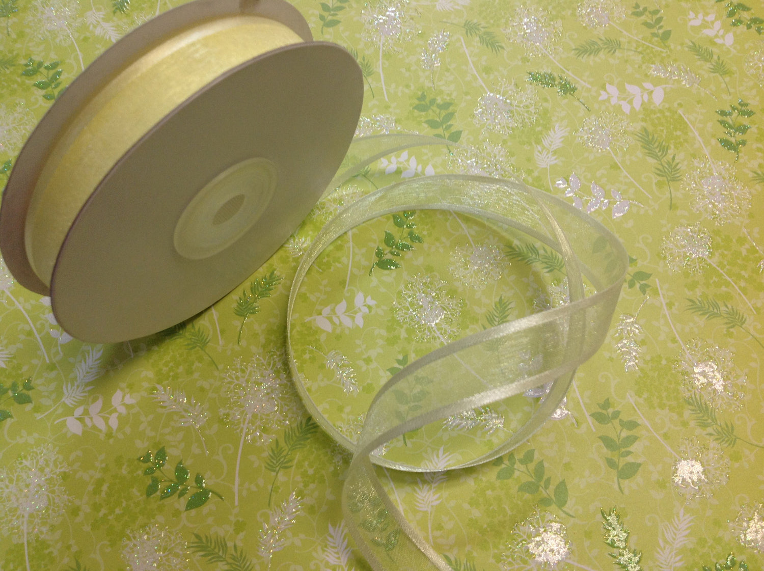 May Arts 5/8" Sheer Organza Satin Edge Ribbon 1yrds - Scrapbook Kyandyland