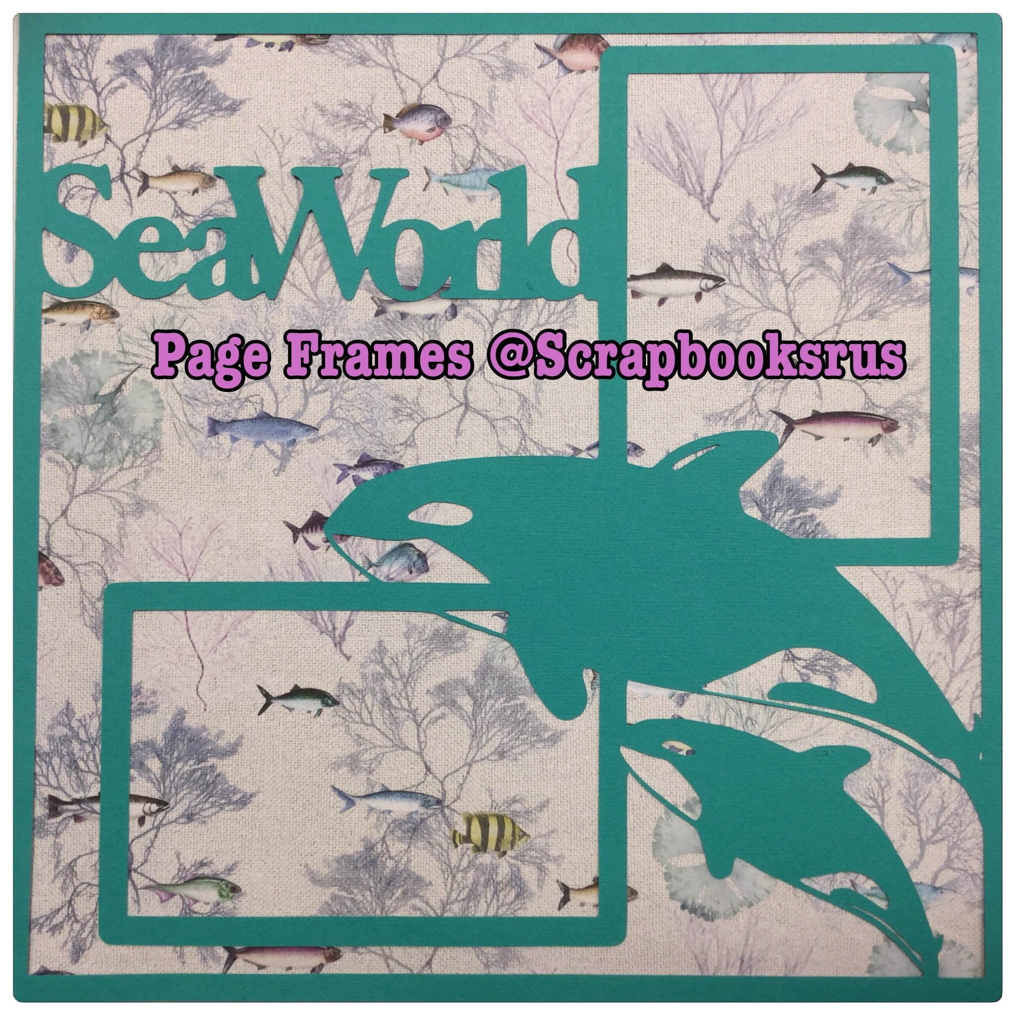 Page Frame SEA WORLD 12"x12" Scrapbook Overlay